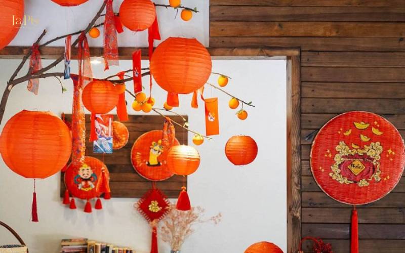 Trang trí trung thu bằng đèn lồng