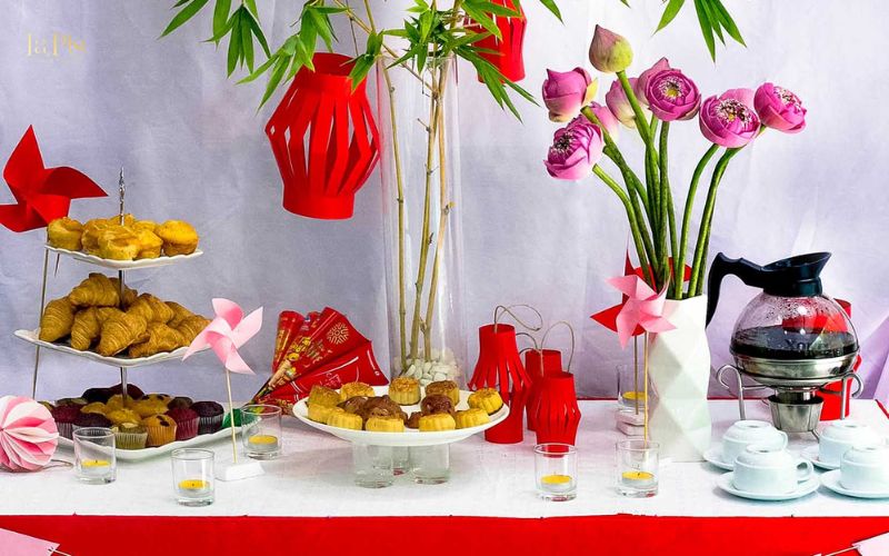 Trang trí trung thu bằng hoa